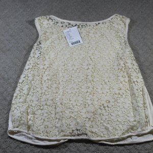 NWT Anthropologie Weston Wear Size Large Ivory Lace Sleeveless Top